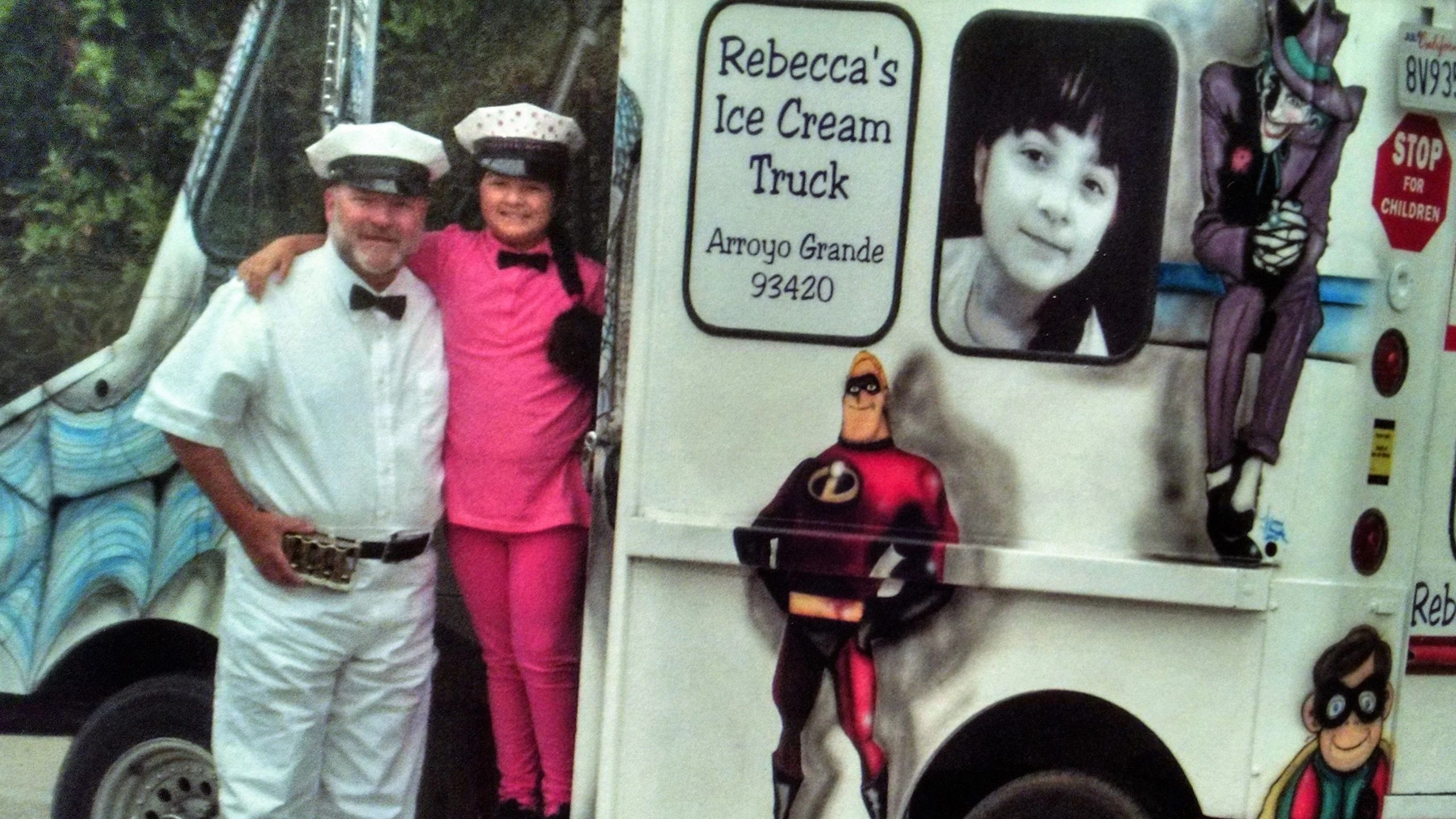 Rebecca's Ice Cream Truck with superhero decorations